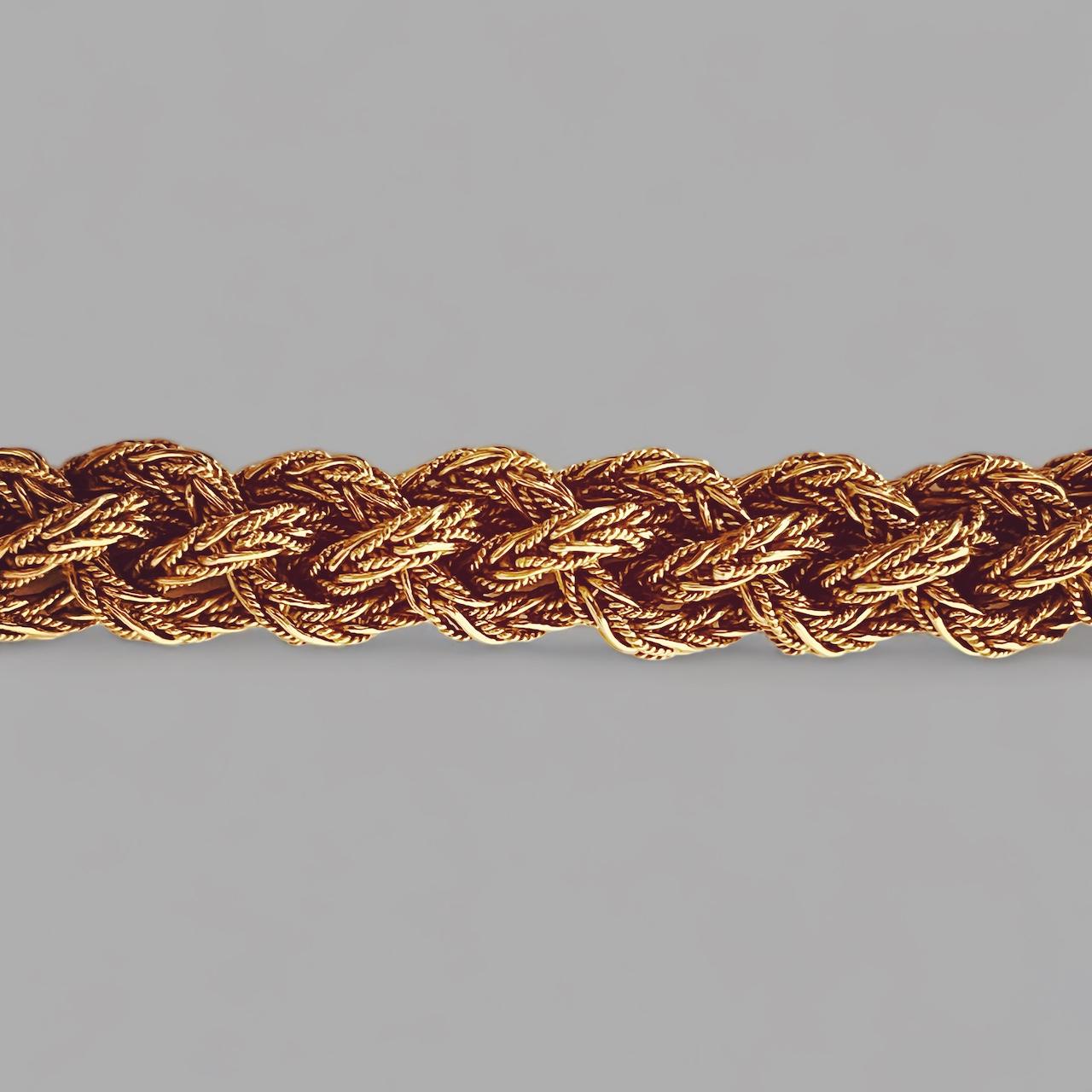 CARTIER 18 Carats Gold Flexible Bracelet Of Plaited Woven, 1.3/19cm Circa 1960's For Sale 10