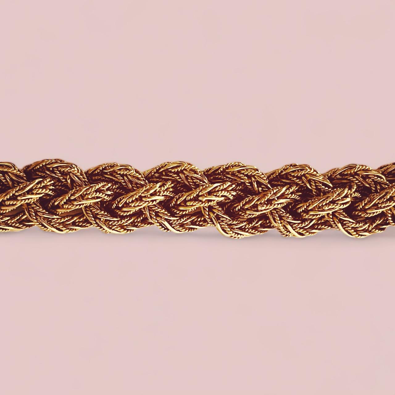 CARTIER 18 Carats Gold Flexible Bracelet Of Plaited Woven, 1.3/19cm Circa 1960's For Sale 11