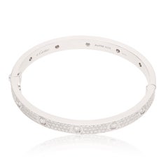 CARTIER 18 K White Gold All Diamond Pavé Love Bracelet