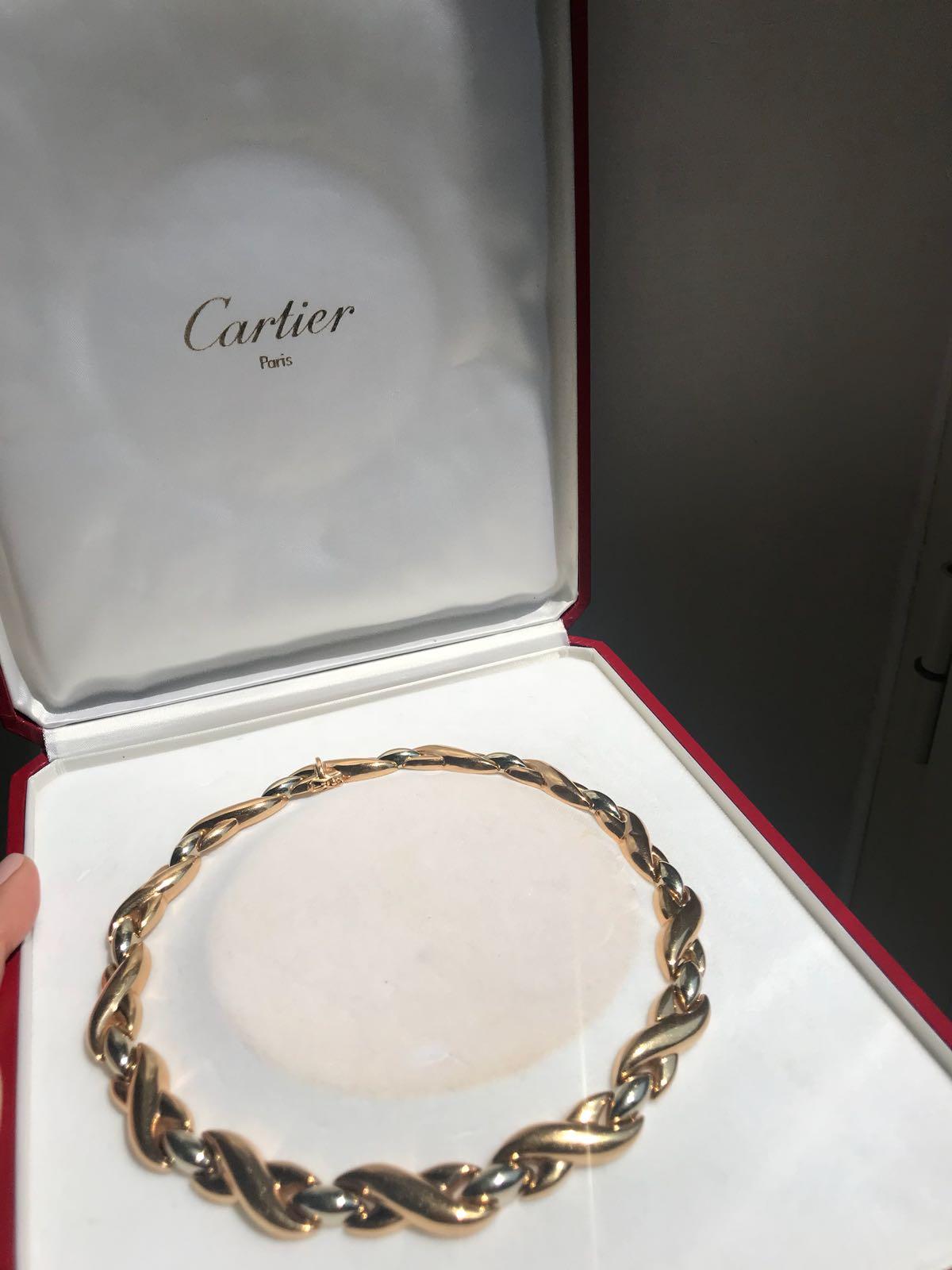 Cartier 18 Karat Bi-Color Gold Link Necklace 10