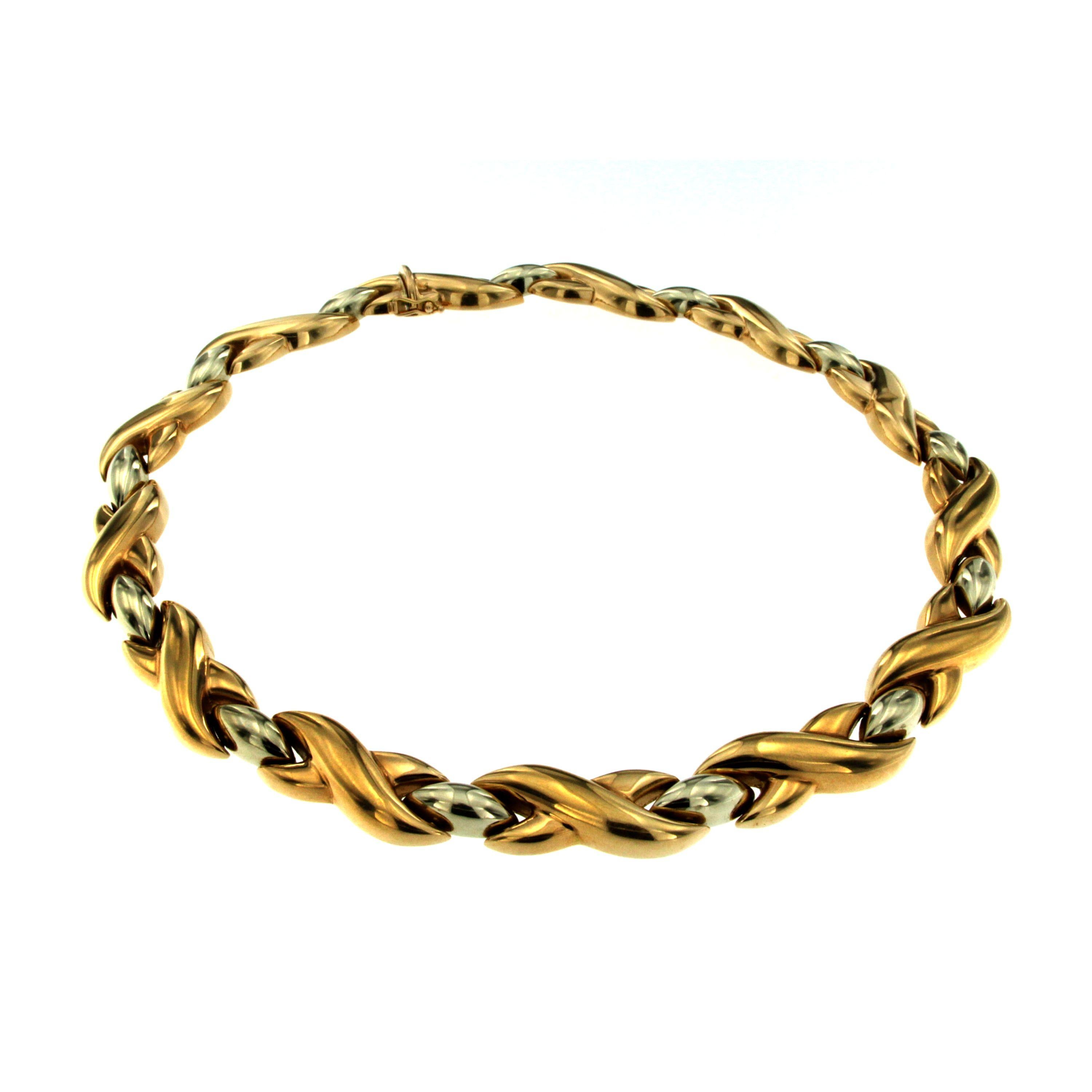Timeless 18K yellow gold Cartier Link Necklace alternating the popular 