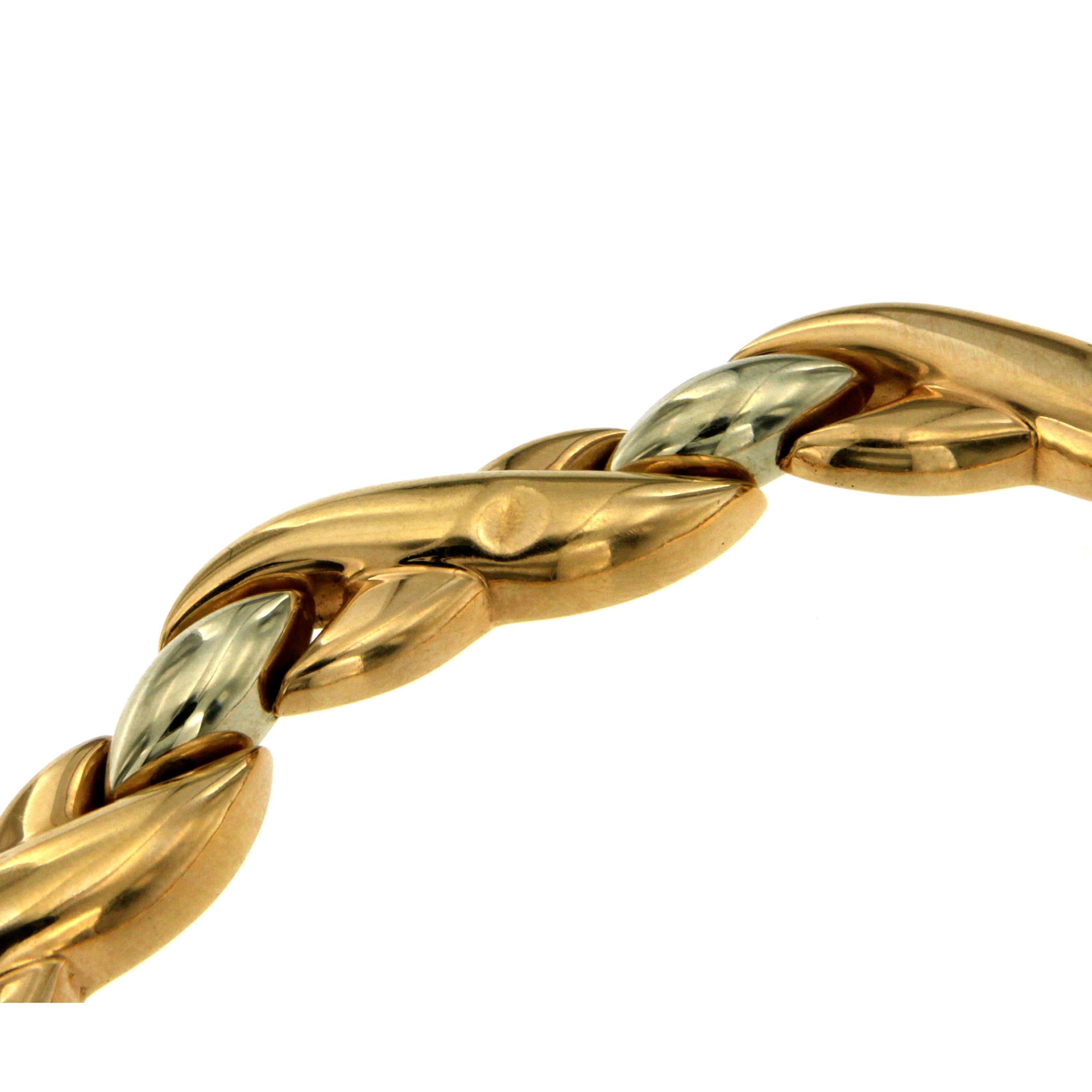 Cartier 18 Karat Bi-Color Gold Link Necklace In Excellent Condition In Napoli, Italy