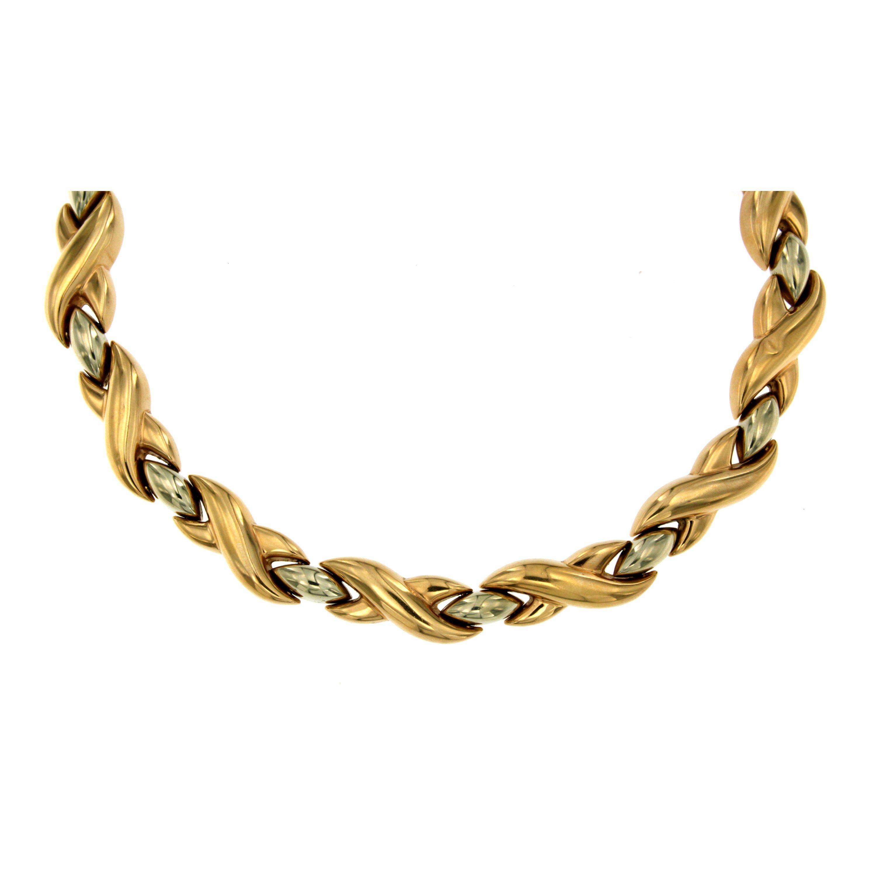 Cartier 18 Karat Bi-Color Gold Link Necklace 1