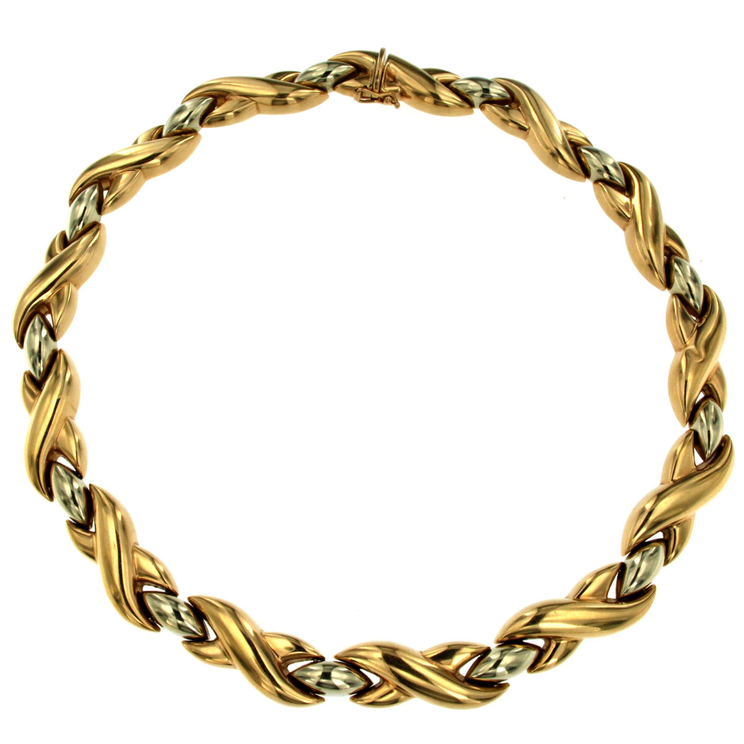 Cartier 18 Karat Bi-Color Gold Link Necklace