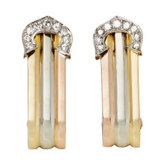 Cartier 18 Karat Bi Colour Trinity Earrings