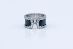 Cartier 18 Karat Double C Diamond Titanium Ring
