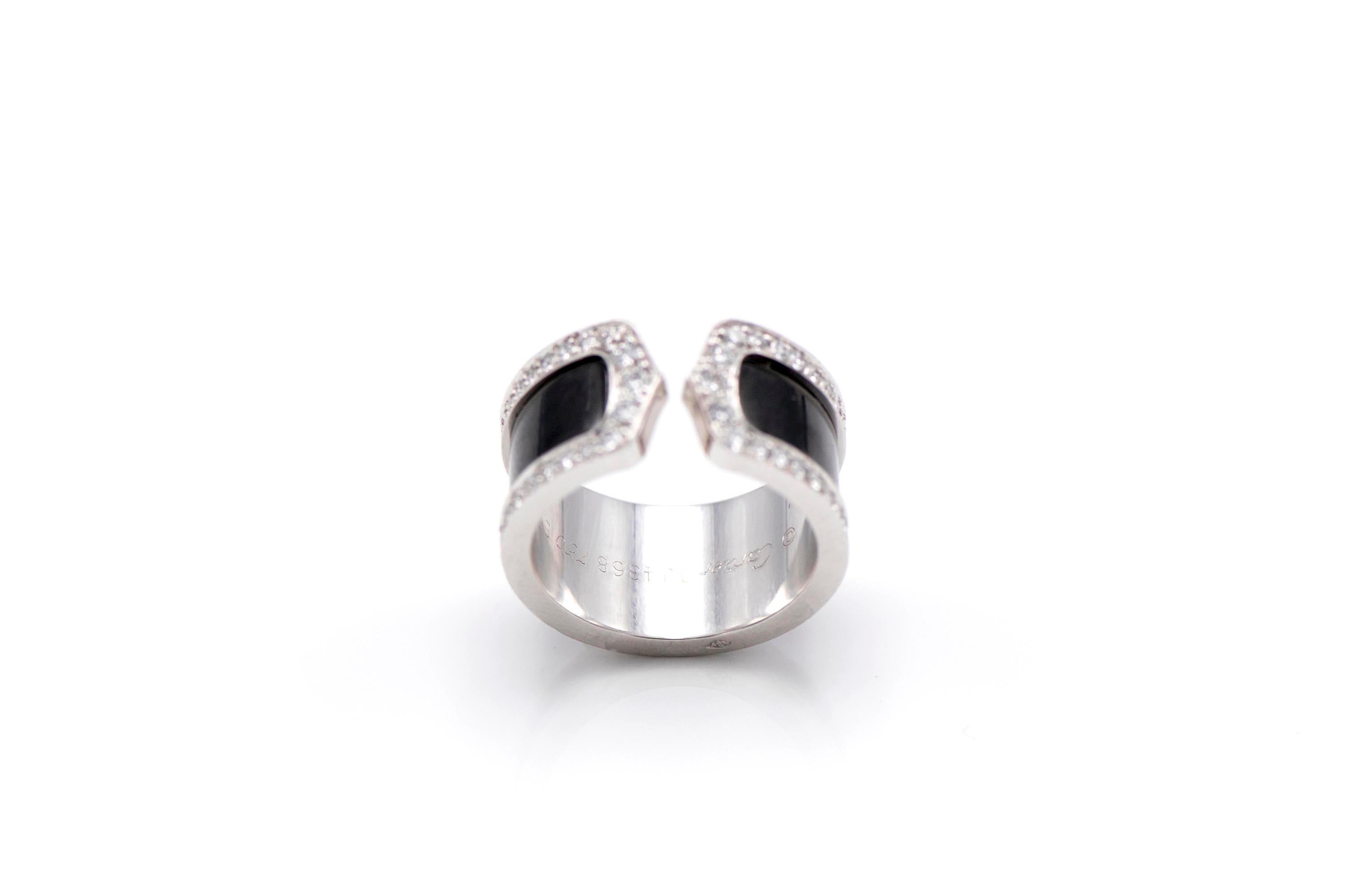 Cartier 18 Karat Double C Diamond Titanium Ring 3