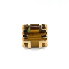 Cartier 18 Karat Gold and Tiger Eye Le Baiser du Dragon Cocktail Ring