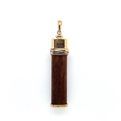 Cartier 18 Karat Gold and Wood "Touch Wood" Pendant, circa 1980