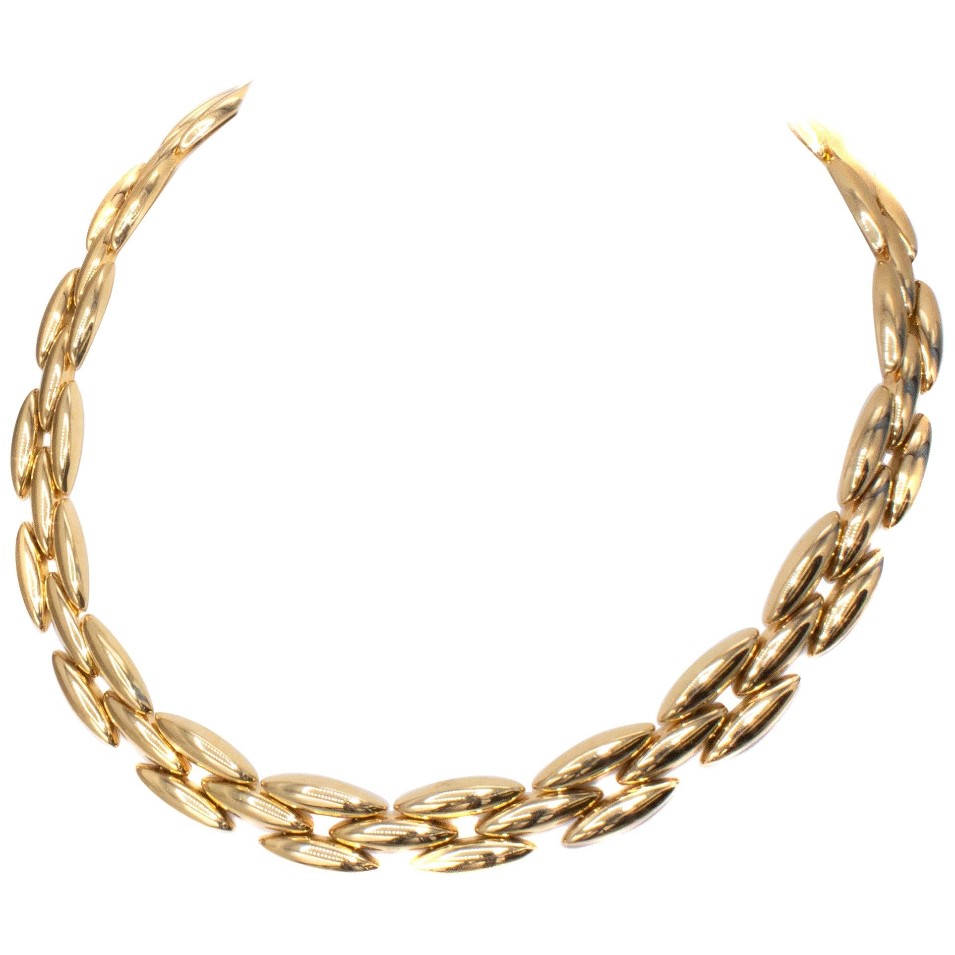 18 Karat Yellow Gold and Diamond Textured Spiral Necklace by Cartier