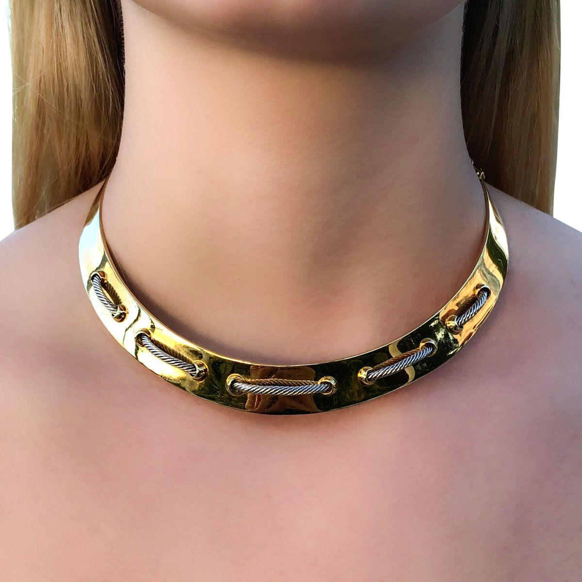 Contemporary Cartier 18 Karat Gold Collar Necklace For Sale