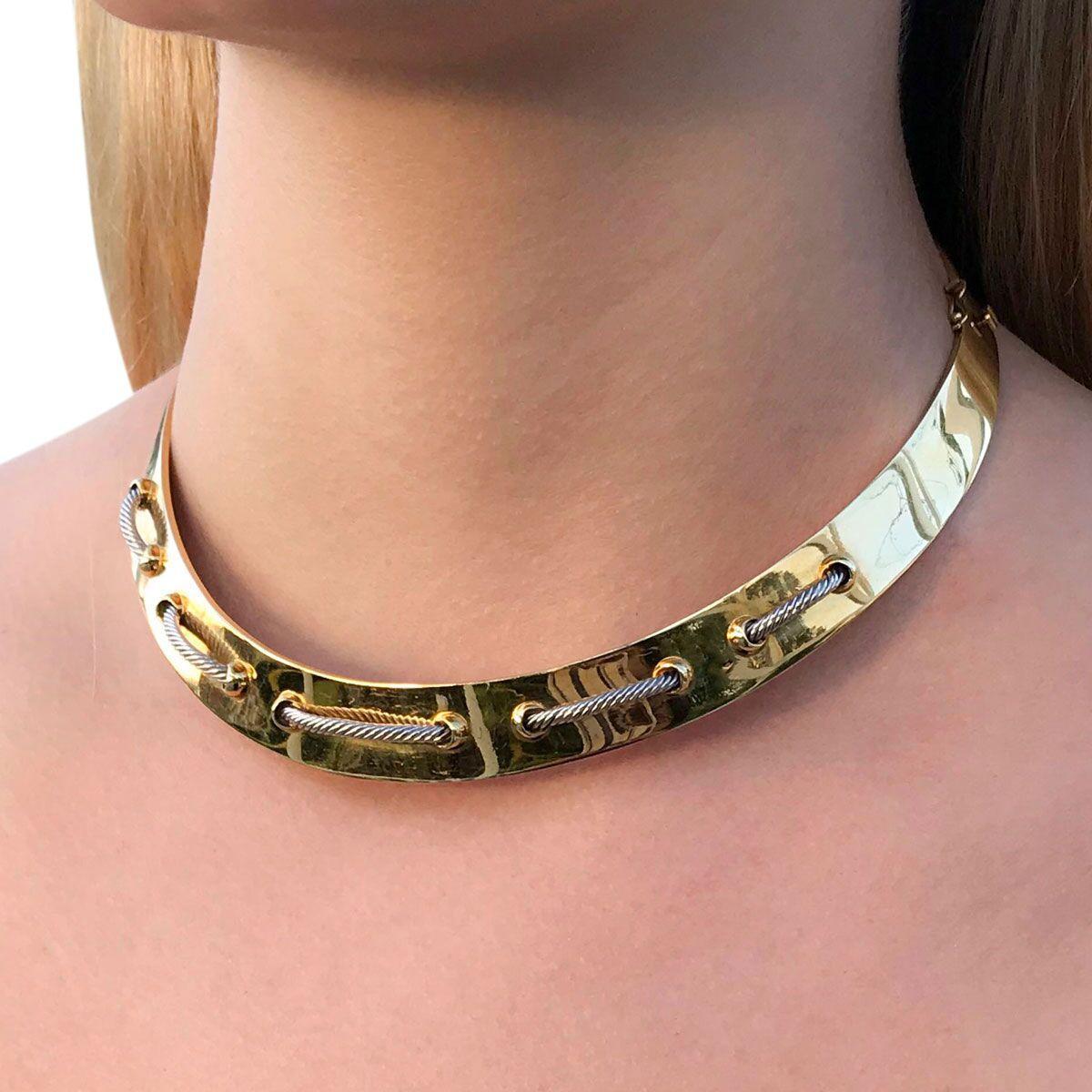 Cartier 18 Karat Gold Collar Necklace In Excellent Condition For Sale In QLD , AU