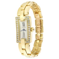 Cartier Montre Ballerine en or 18 carats et diamants avec cadran en argent, pour femmes, 2992