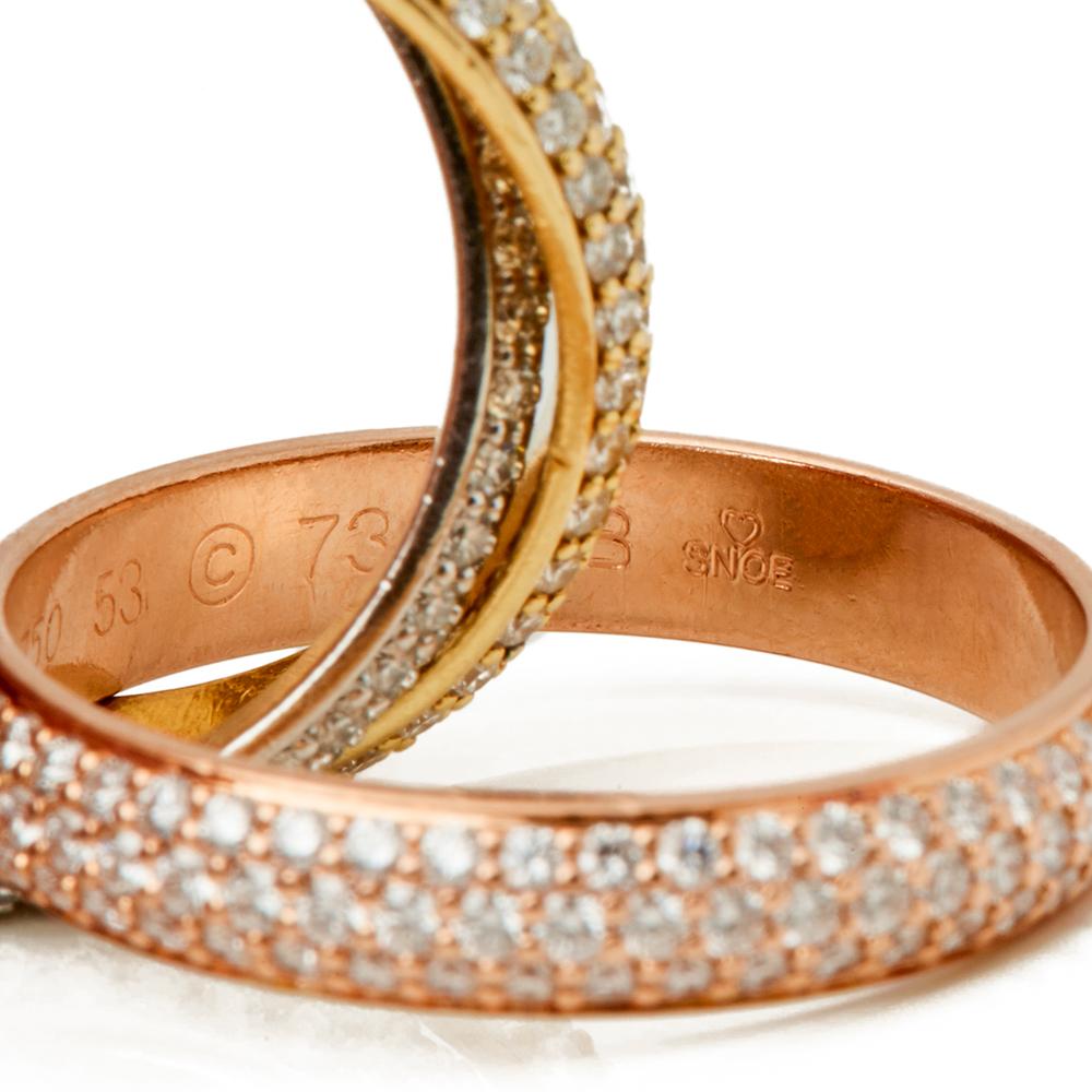 Cartier 18 Karat Gold Diamond Classic Trinity Ring In Excellent Condition In Bishop's Stortford, Hertfordshire