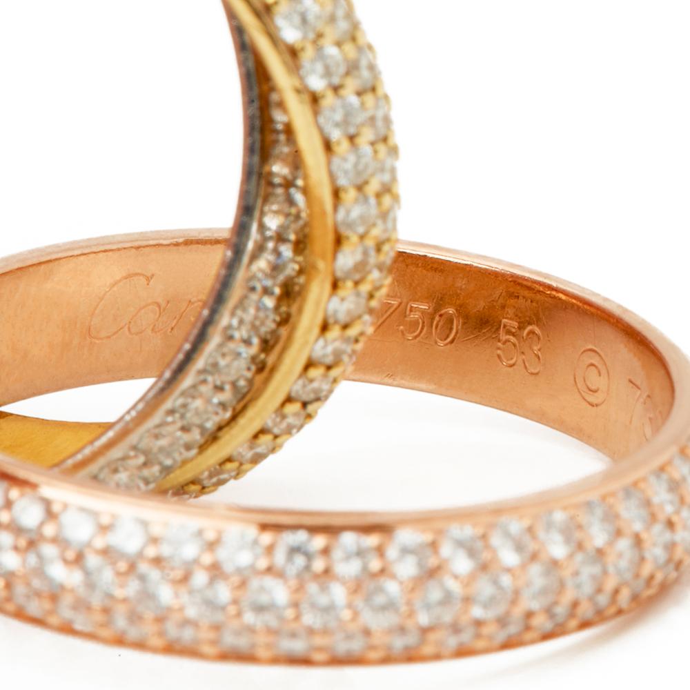 Cartier 18 Karat Gold Diamond Classic Trinity Ring 1