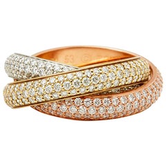 Cartier 18 Karat Gold Diamond Classic Trinity Ring