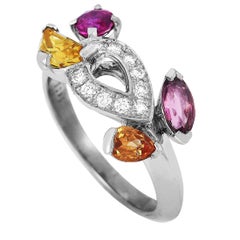 Cartier 18 Karat Gold Diamond, Ruby, Tourmaline, Citrine and Imperial Topaz Ring