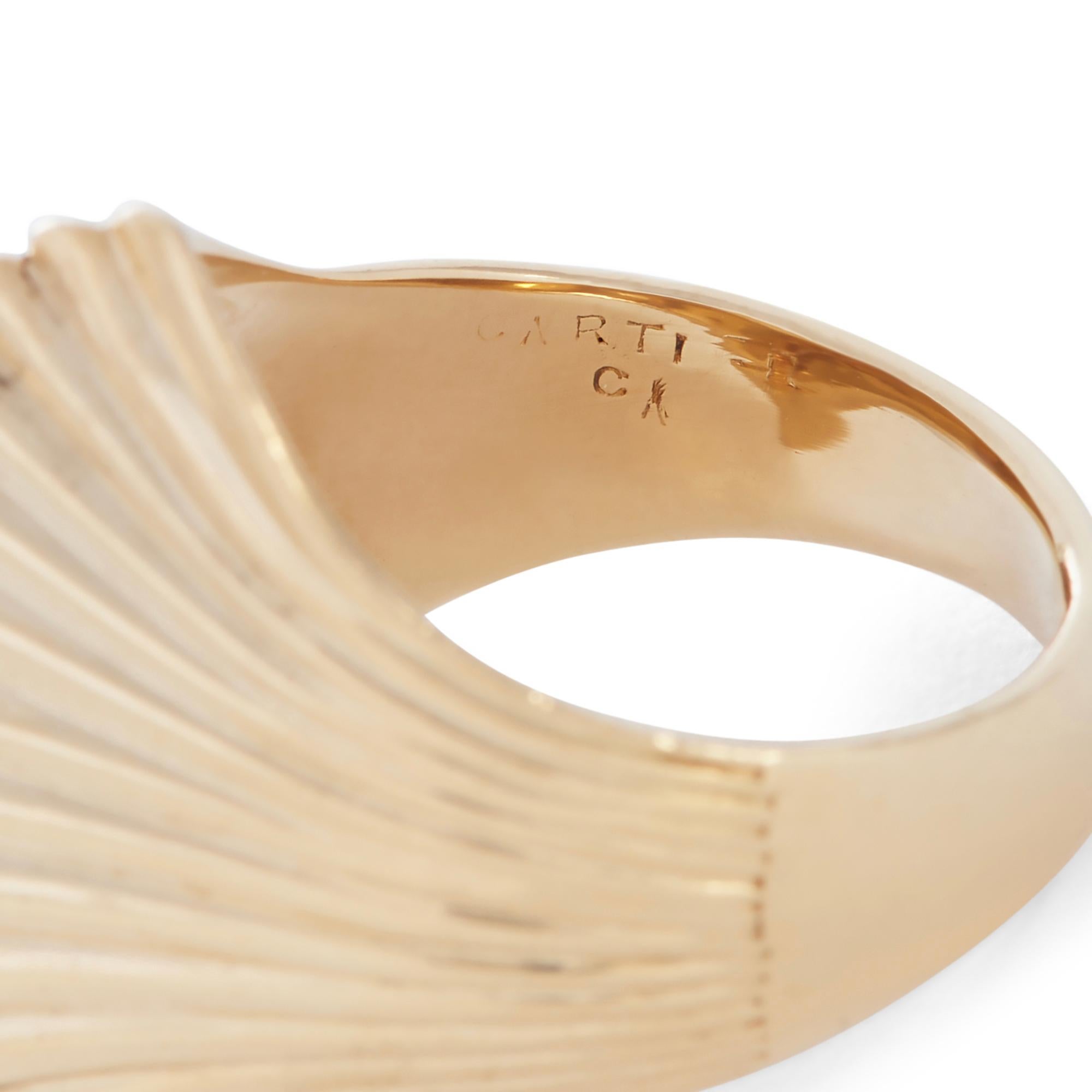 Cartier 18 Karat Gold Fluted Dome Ring 1