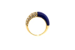 Cartier 18 Karat Gold Lapis Diamond Band Ring