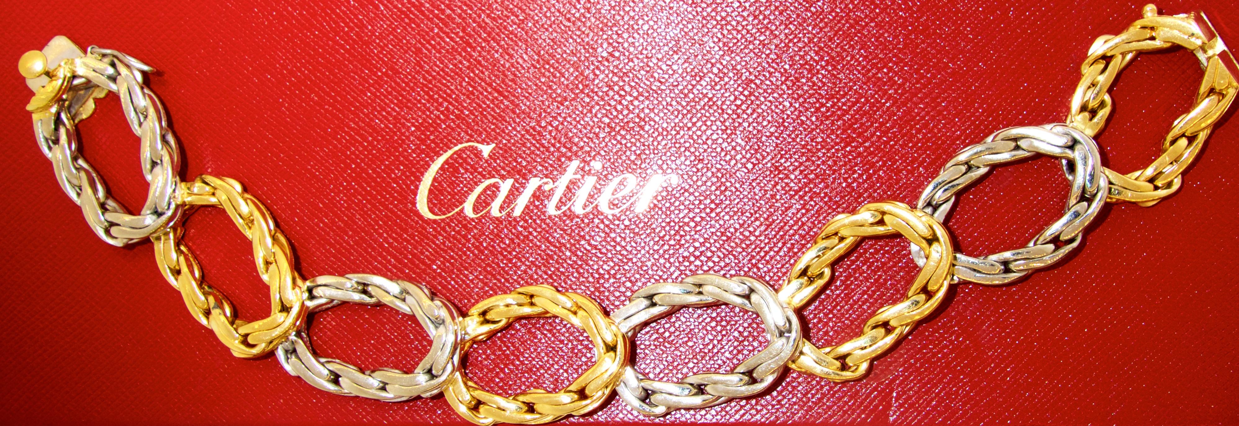 Cartier 18 Karat Gold Link Bracelet, circa 1960 In Excellent Condition In Aspen, CO