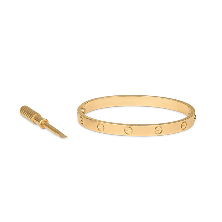 Cartier 18 Karat Gold Love Bracelet with Screwdriver and All Original
