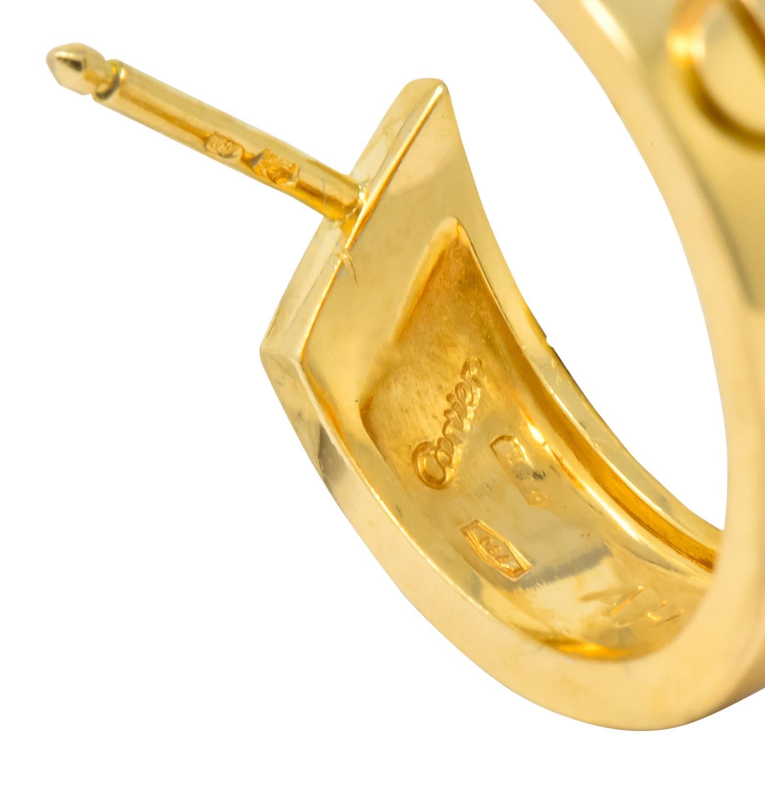 Cartier 18 Karat Gold Love Hoop Earrings In Excellent Condition In Philadelphia, PA