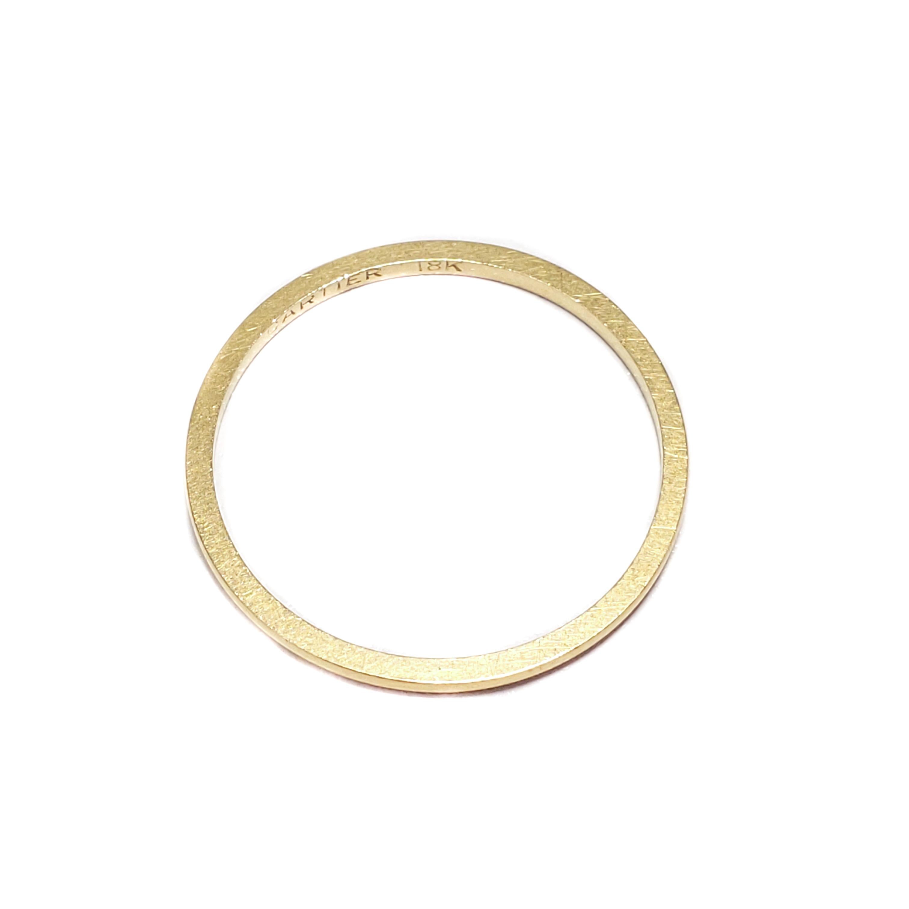Cartier 18 Karat Gold Minimalist Ring, Wedding Band In Good Condition In Milford, DE