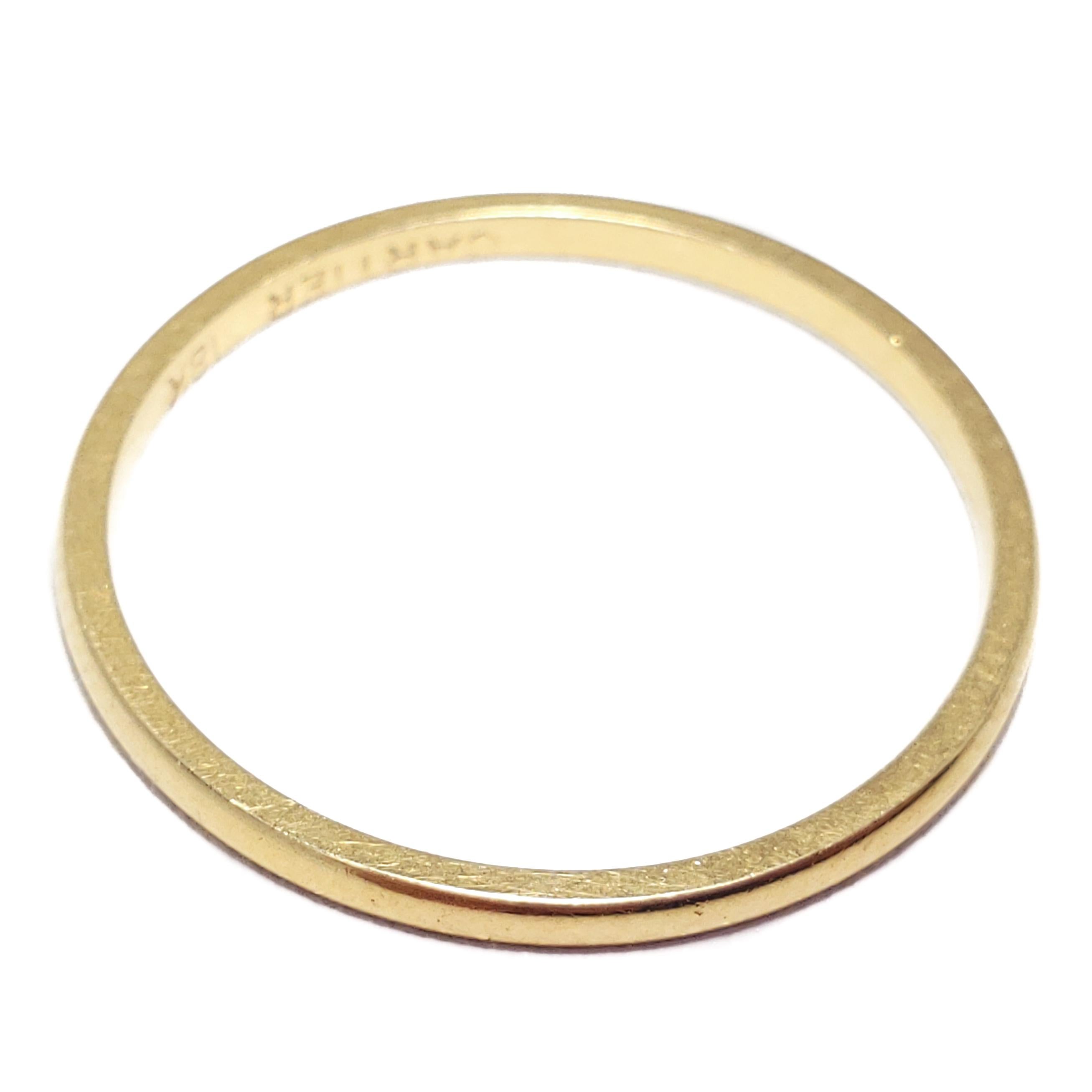 Women's or Men's Cartier 18 Karat Gold Minimalist Ring, Wedding Band