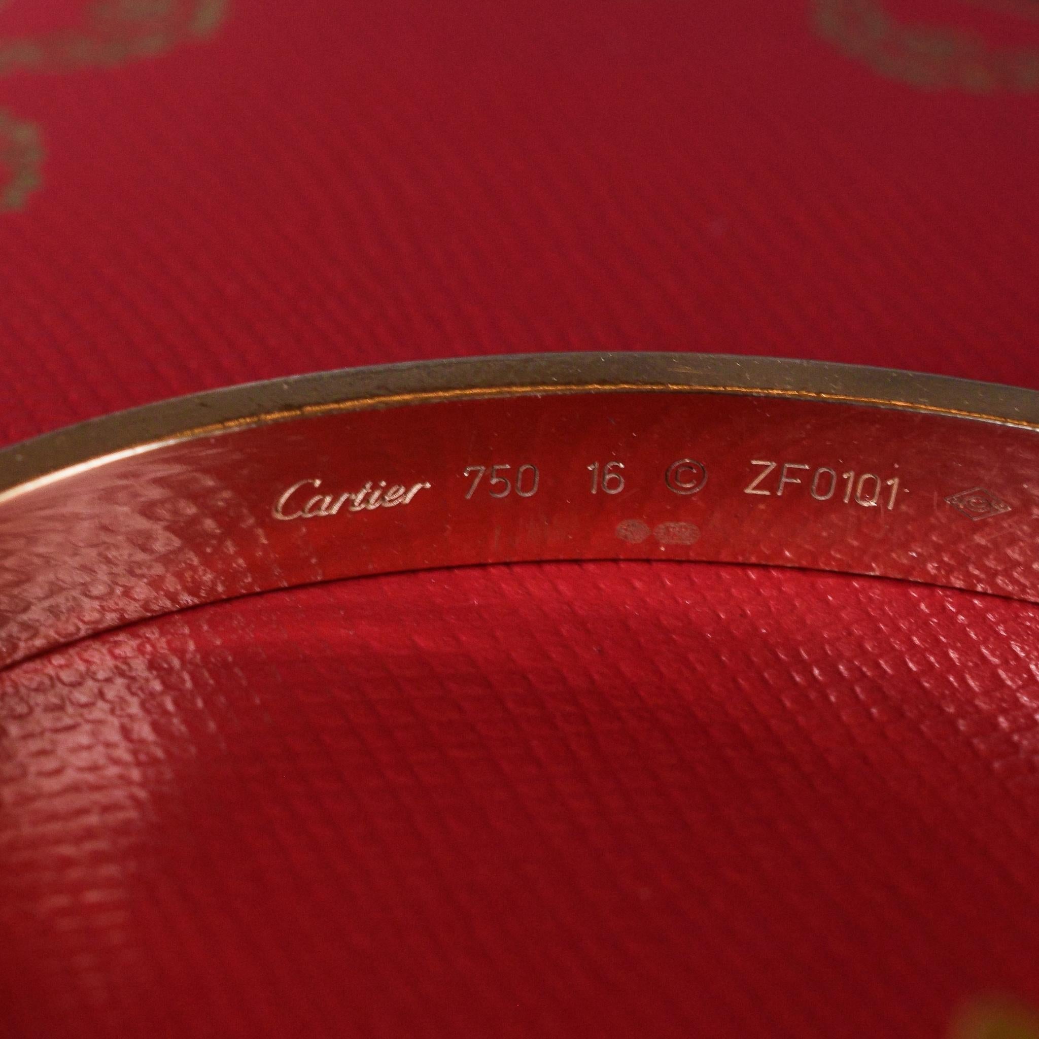 Cartier 18 Karat Gold New Style Love Bangle 10