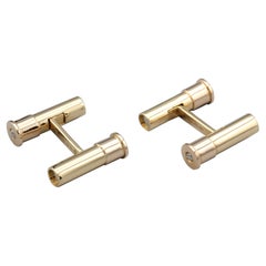 Cartier 18 Karat Gold Shotgun Shell Hunting Cufflinks