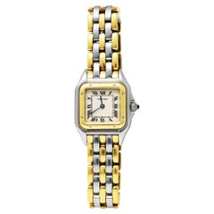 Vintage Cartier 18 Karat Gold Stainless Steel Panthere De Cartier Watch Bracelet
