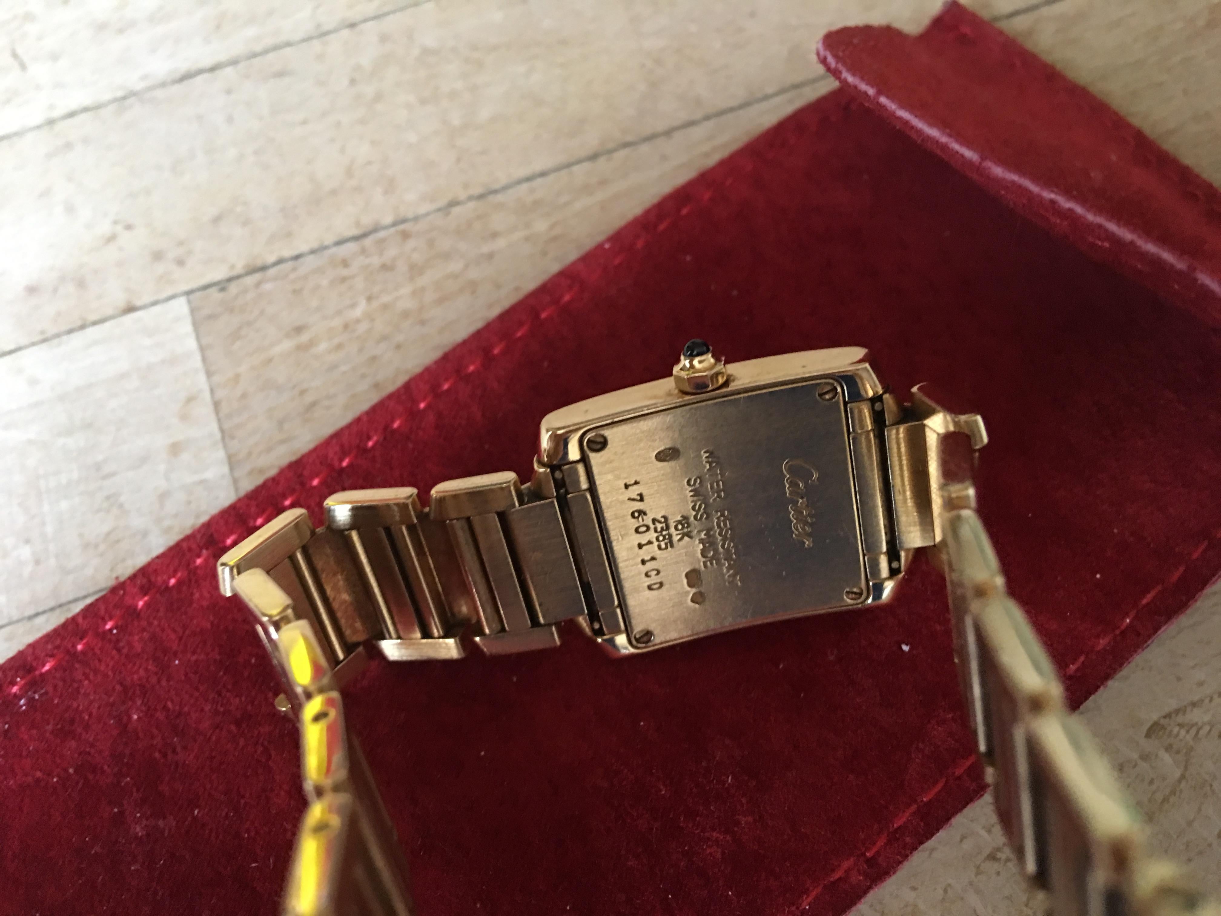 Contemporary Cartier 18 Karat Gold Tank Francaise Midsize Quartz Wristwatch Ref W50003N2
