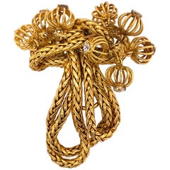 Cartier 18 Karat Gold Tassel Brooch