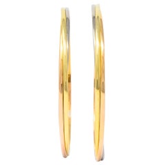 Cartier 18 Karat Gold Tri-Gold Trinity Hoop Earrings