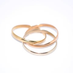 Cartier 18 Karat Gold Trinity Tri-Color 20th Century Ring