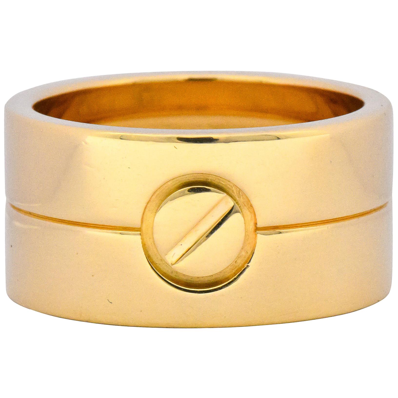 Cartier 18 Karat Gold Wide Love Unisex Band Ring