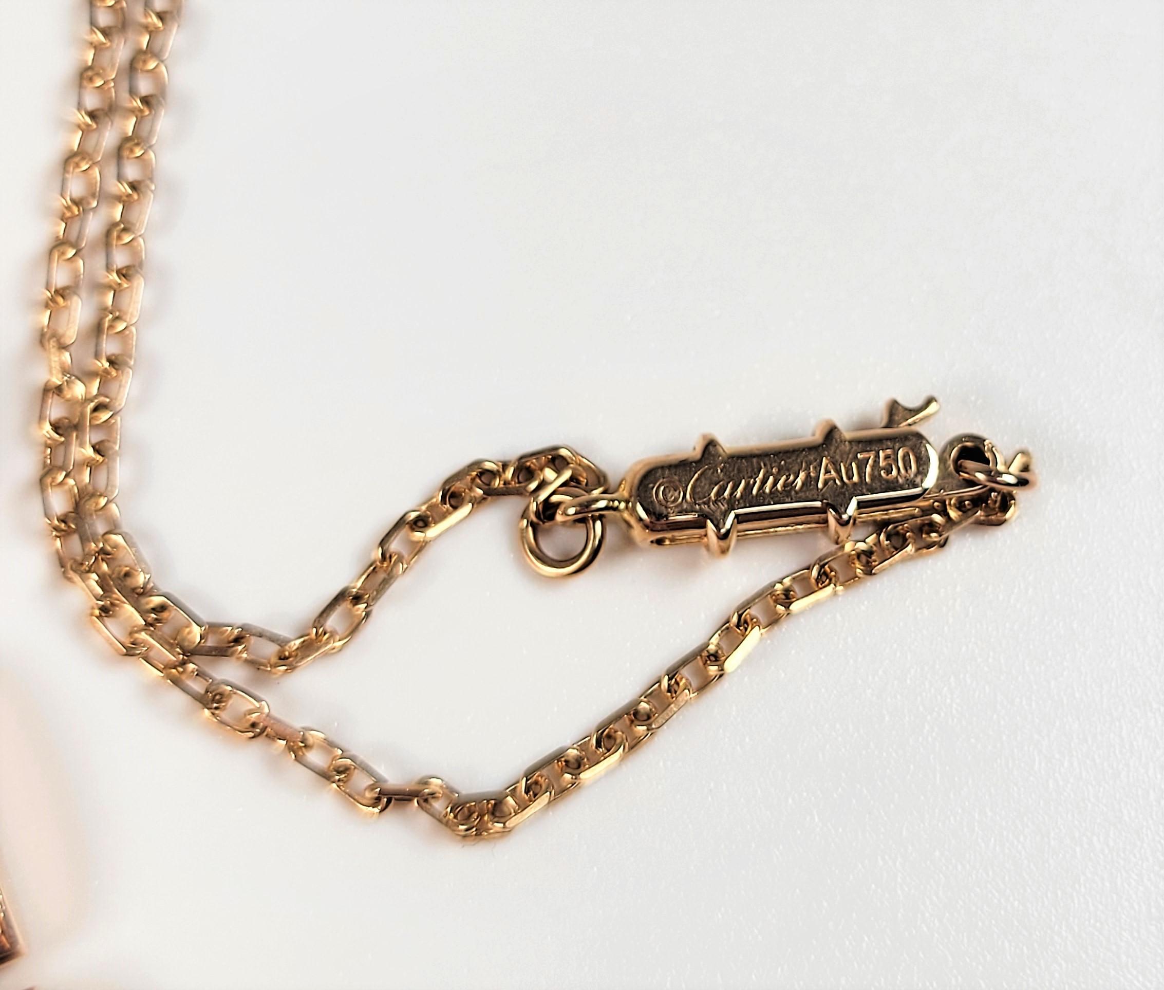 Round Cut Cartier 18 Karat Rose Gold Agrafe Necklace