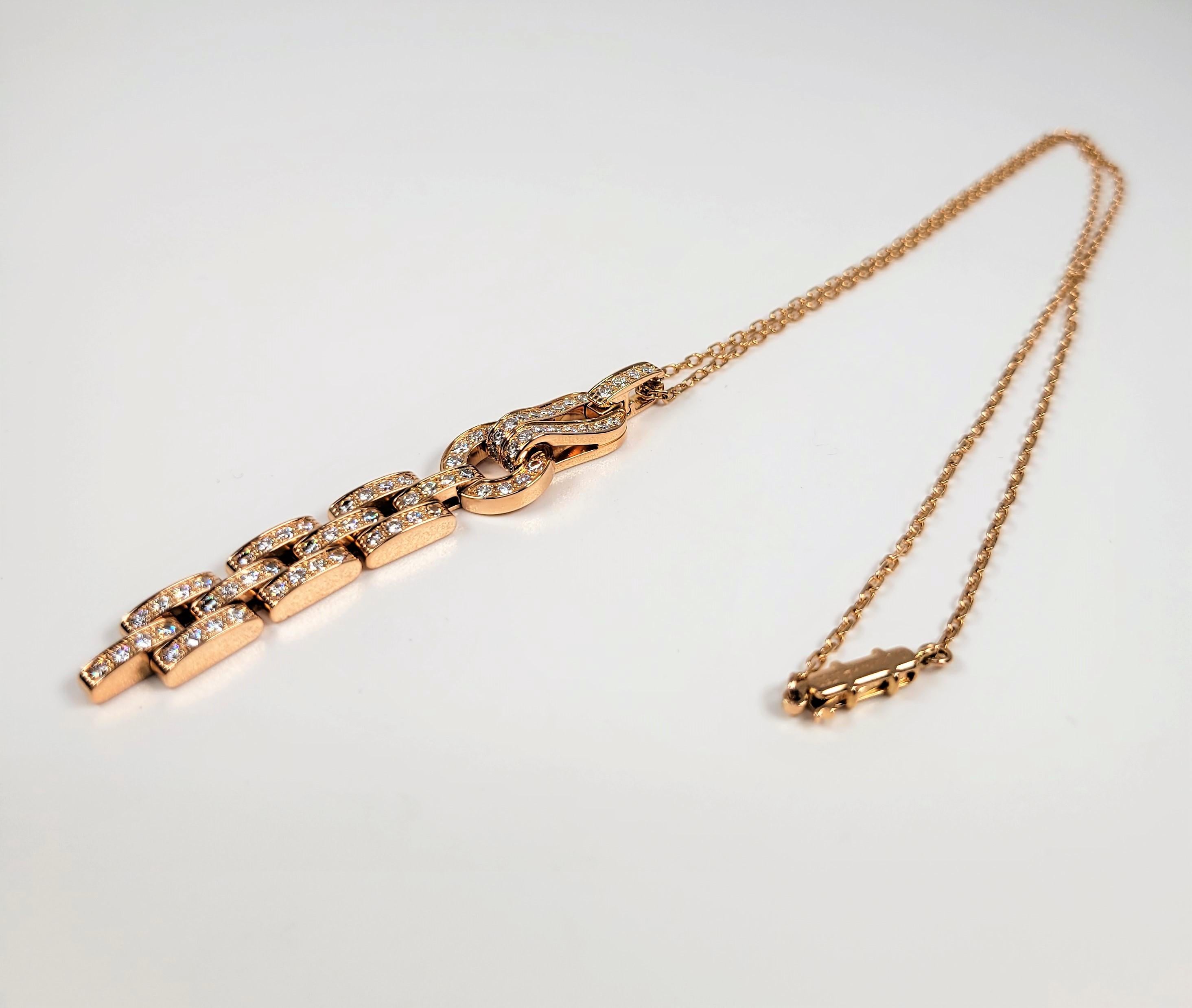 Women's or Men's Cartier 18 Karat Rose Gold Agrafe Necklace