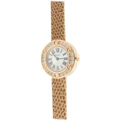 Cartier 18 Karat Rose Gold Diamond Love Watch Quartz Silver Roman Dial with Box