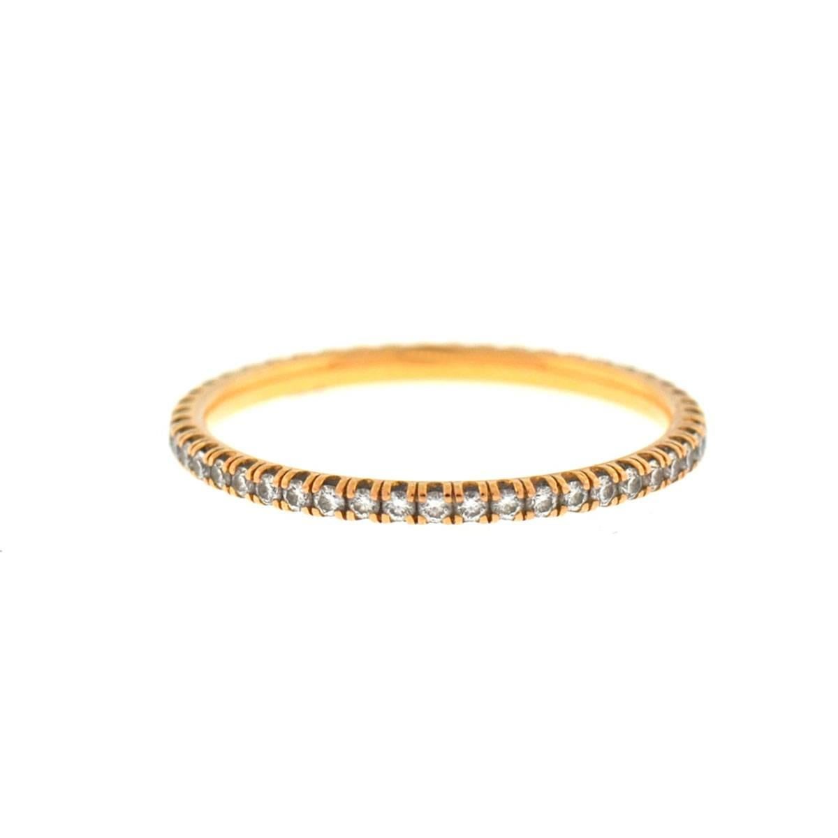 Women's Cartier 18 Karat Rose Gold Etincelle Diamond Wedding Eternity Band Ring