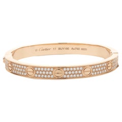 Cartier 18 Karat Rose Gold Factory Diamond Love Bracelet