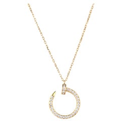 Cartier 18 Karat Rose Gold Juste Un Clou Diamond Set Pendant