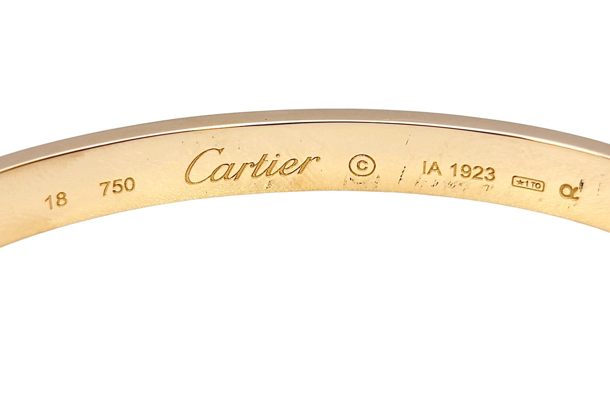 Cartier Bracelet jonc Love de 6 mm en or rose 18 carats avec tournevis, taille 18 Unisexe en vente