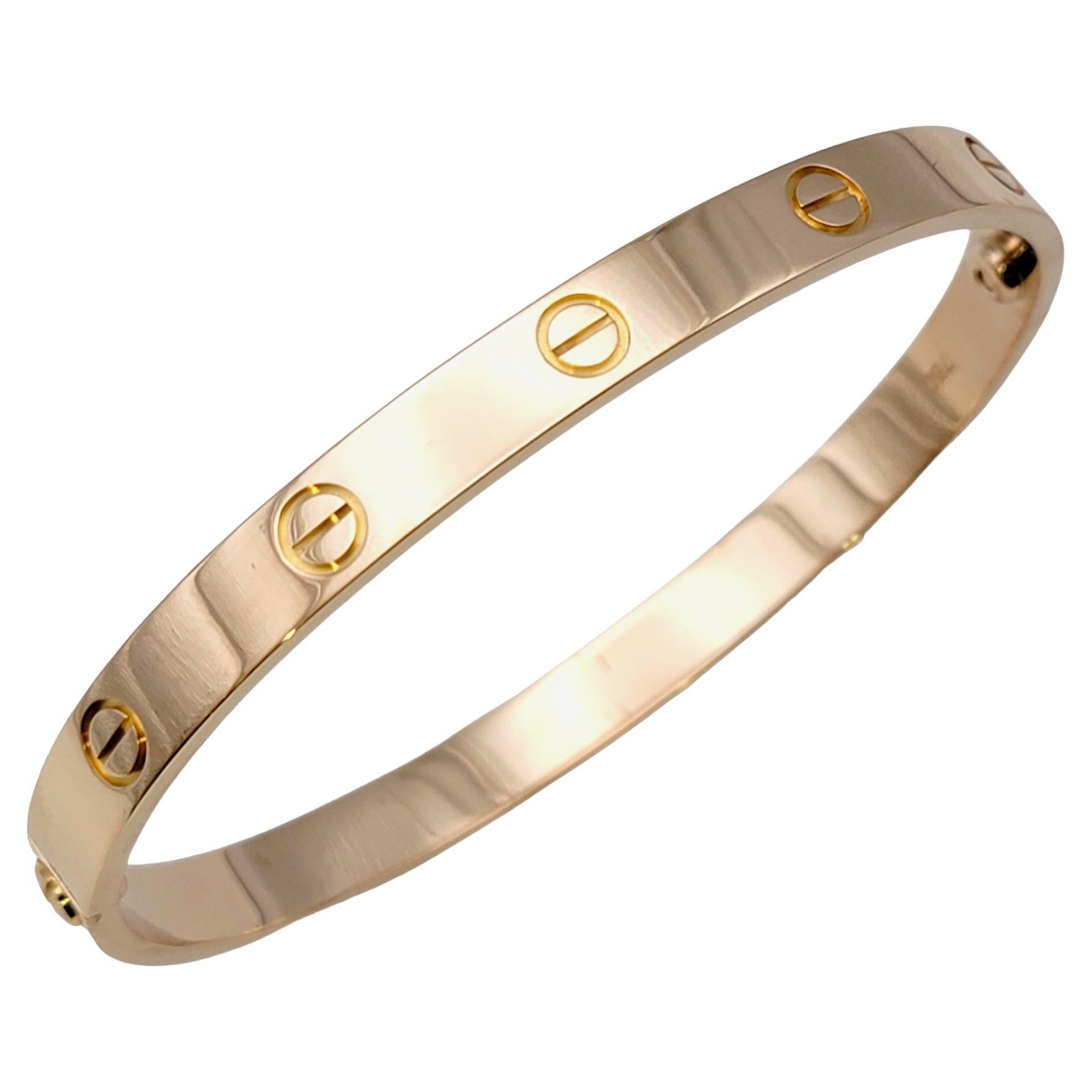 Cartier 18 Karat Rose Gold Love 6 mm Bangle Bracelet with Screwdriver Size  18 For Sale at 1stDibs | cartier bracelet, cartier armband, love bangle