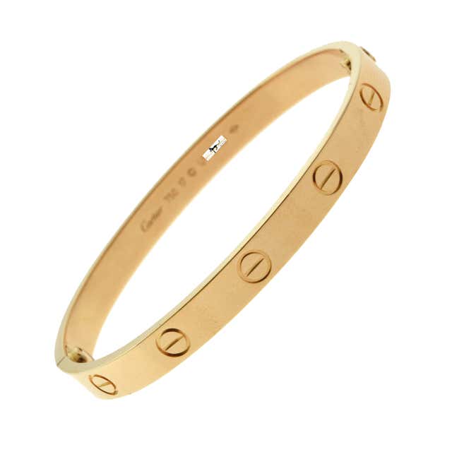 Cartier 18 Karat Tri-Colored Gold Bangle Bracelet For Sale at 1stdibs