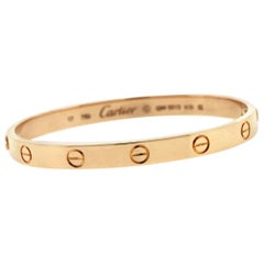 Cartier 18 Karat Rose Gold Love Bangle Bracelet Old Screw Style