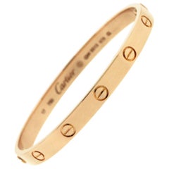 Cartier 18 Karat Rose Gold Love Bangle Bracelet Old Screw Style at 1stDibs  | old cartier love bracelet