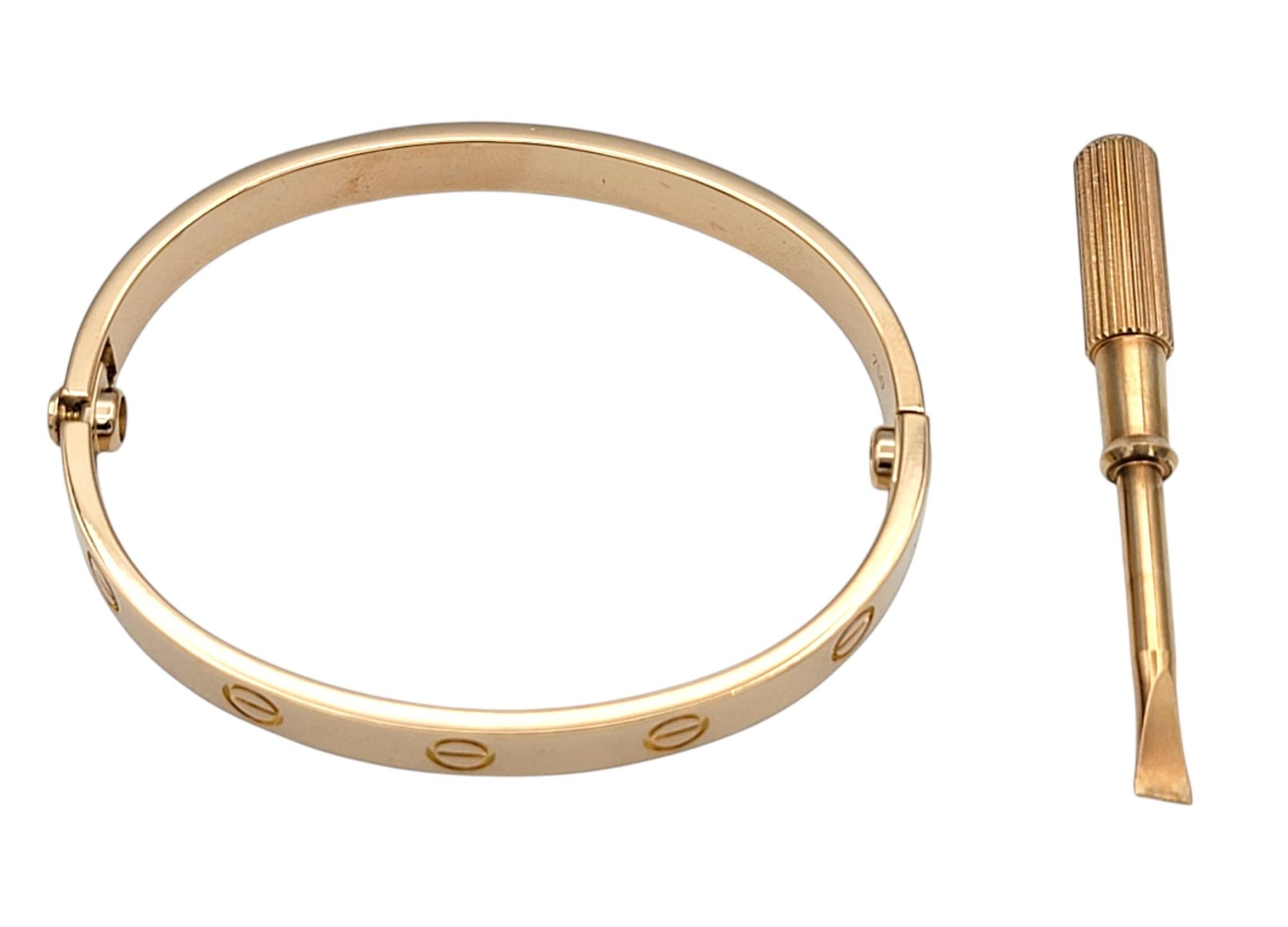 Cartier 18 Karat Roségold Love Armreif Armband mit Box & Schraubenzieher, Größe 16 im Zustand „Gut“ im Angebot in Scottsdale, AZ