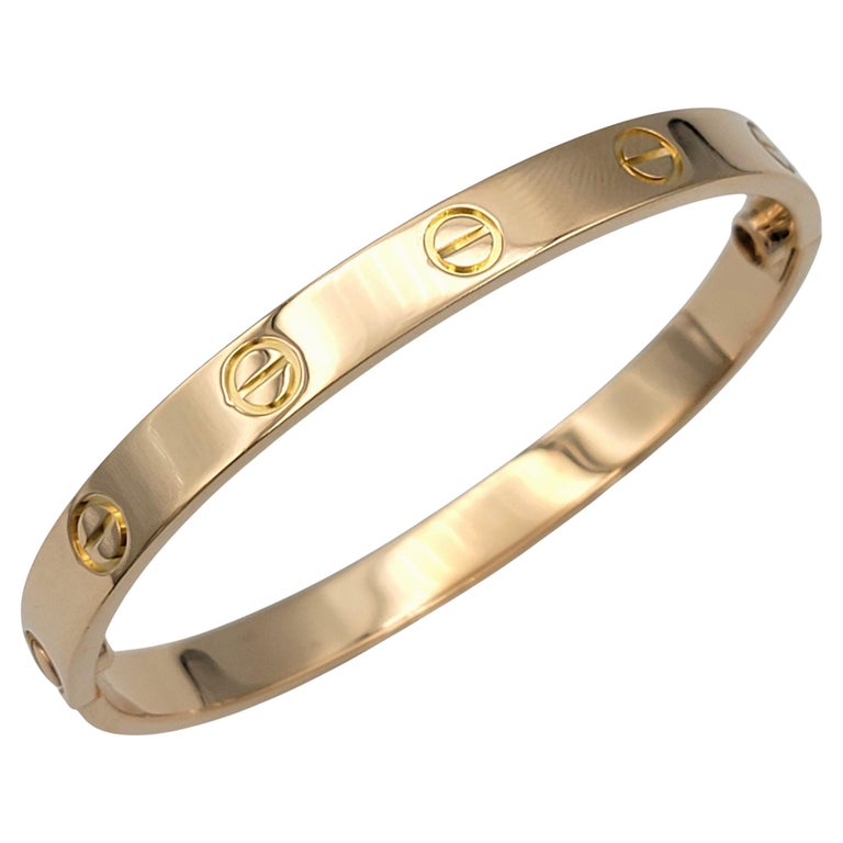 Bracciale Bangle Aperto A Cuore Placcato Oro 18K Con Zirconia - Gioiello Bling Hip Hop Per Lei E Lui