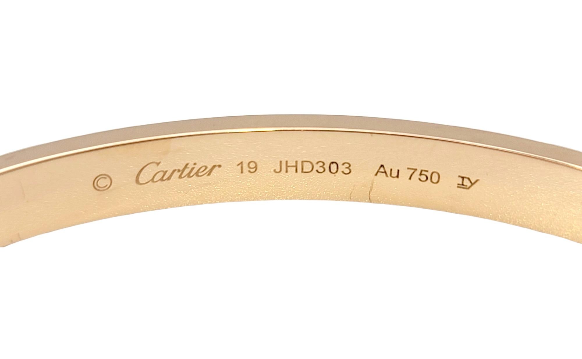Women's or Men's Cartier 18 Karat Rose Gold Love Bangle Bracelet, with Box, Screwdriver